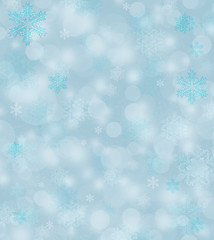 Image showing Winter background, bright bokeh background