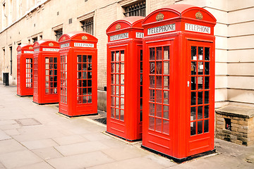 Image showing red phone boxes London