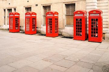 Image showing red phone boxes London