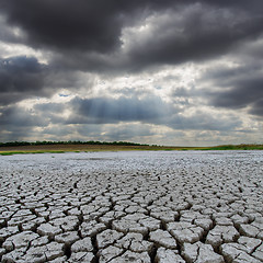 Image showing earth desert and low clouds over it