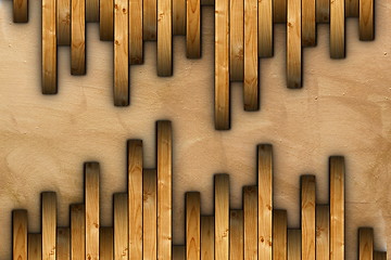 Image showing installing floor wooden tiles