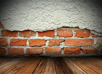 Image showing grungy cracked wall on interior background