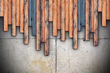 Image showing grungy planks montage on concrete