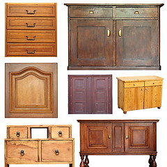 Image showing old wooden furniture collection