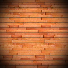 Image showing grungy wood wall backdrop with vignette