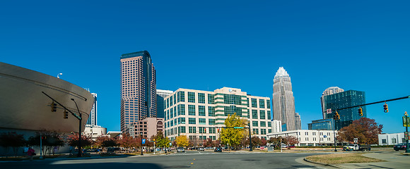 Image showing charlotte city skyline autumn season