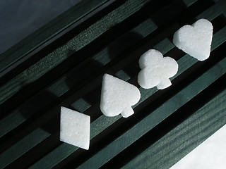 Image showing sugar - cube /club, spades, diamond, heart/