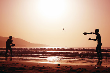 Image showing Sunset Tennis