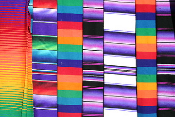 Image showing Colorful Mexican blankets