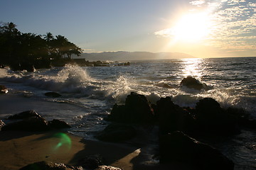 Image showing Mexican beach at sunset