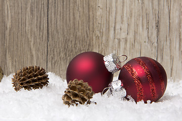 Image showing christmas, christmas ornament red and brown