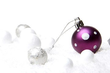 Image showing christmas ornament violet and white