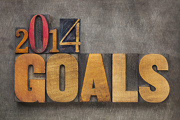 Image showing 2014 goals in wood type