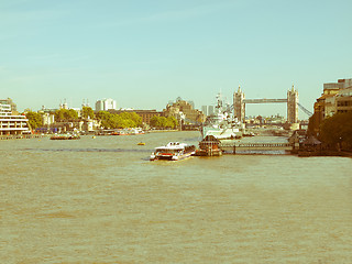 Image showing Retro looking River Thames in London