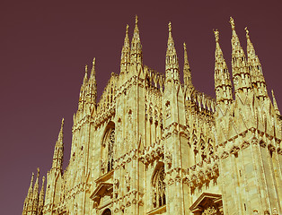 Image showing Retro looking Duomo, Milan