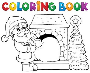 Image showing Coloring book Santa Claus theme 9