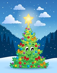 Image showing Christmas tree theme 4