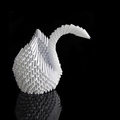 Image showing Origami swan