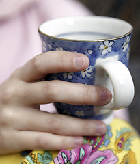 Image showing Woman with cofee