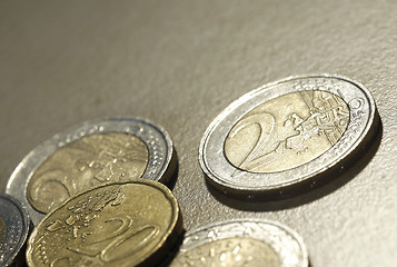 Image showing Close up photo of coins