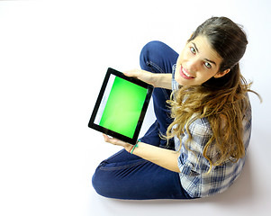 Image showing Girl with a tablet