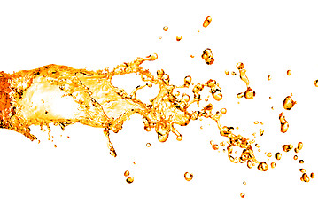 Image showing orange water splash isolated on white