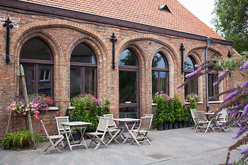 Image showing Small cafe in Bruges, Belgium