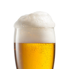 Image showing Beer in glass isolated on white background