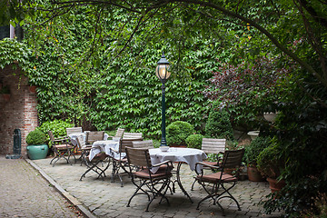 Image showing Small cafe in Bruges, Belgium