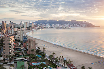 Image showing Benidorm on sunrise, Costa Blanca, Spain