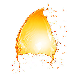 Image showing orange water splash isolated on white