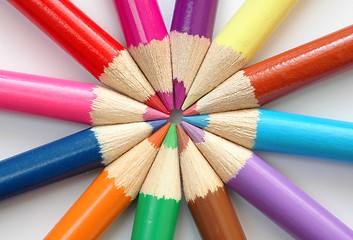 Image showing Colored pencils macro