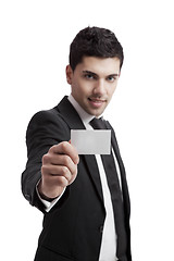 Image showing Holding a business card