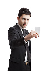 Image showing Holding a business card