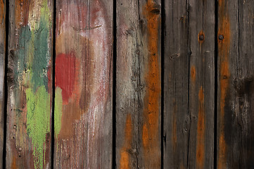 Image showing Old weathered and worn wooden planks