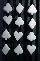 Image showing sugar - cube /club, spades, diamond, heart/