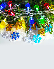 Image showing Christmas garland with evergreen branches