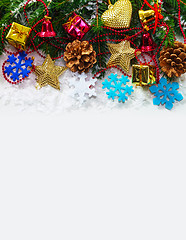 Image showing Christmas garland with evergreen branches