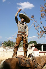 Image showing Mexican charro with lasso