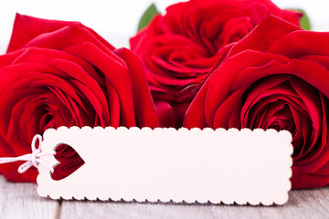 Image showing Valentines gift of beautiful red roses