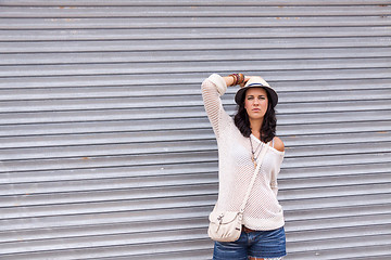 Image showing young attractive woman in summer trendy fashion 