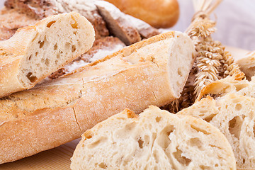 Image showing fresh tasty mixed bread slice bakery loaf