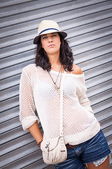 Image showing young attractive woman in summer trendy fashion 