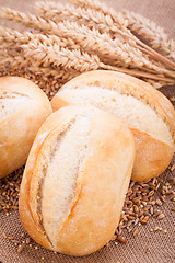 Image showing tasty fresh baked bread bun baguette natural food 