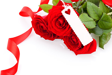 Image showing Valentines gift of beautiful red roses