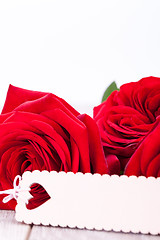 Image showing Valentines gift of beautiful red roses