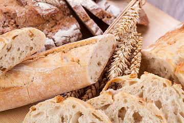 Image showing fresh tasty mixed bread slice bakery loaf