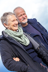 Image showing happy senior couple elderly people together outdoor