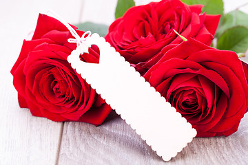 Image showing Valentines gift of beautiful red roses