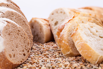 Image showing fresh tasty mixed bread slice bakery loaf